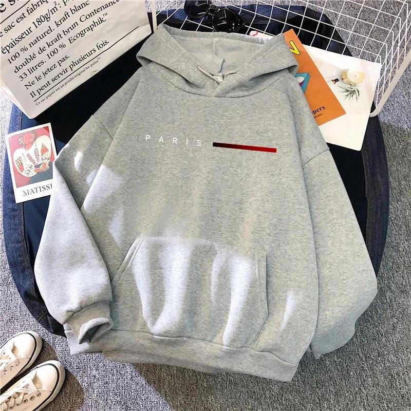 Paris Fashion Woman Hoodies fall winter Daily Casual Sporty Hooded Sweatshirts Female Home Outdoor Comfort Warm Loose Pullover