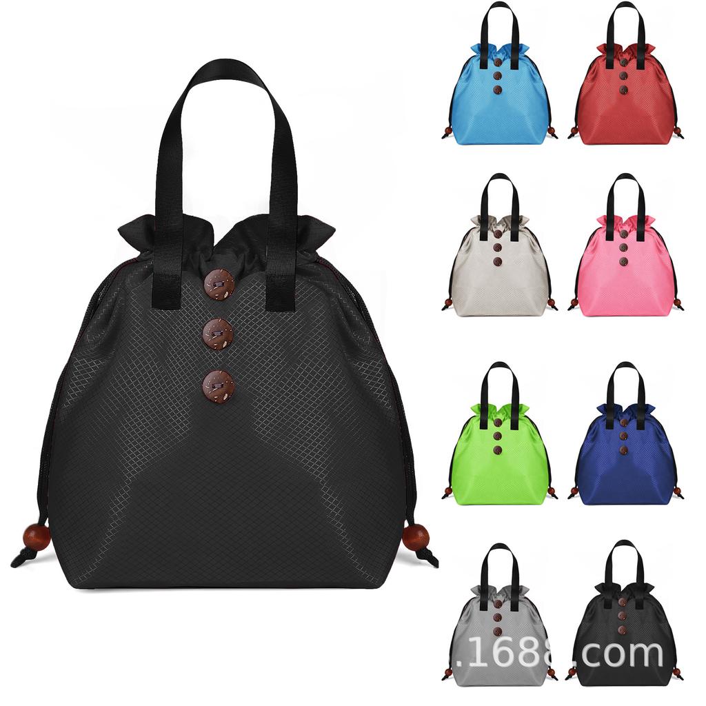 New Nylon Handheld Lunch Bag Simple Modern Style Insulated Lunch Bag Multi-color