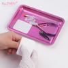 1PC Square Stainless Steel Cosmetic Storage Tray Nail Art Equipment Plate Tools Dental&False Nails Nail Decorations Display Tray