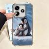Penguins Love At The North Pole Soft Phone Case For Xiaomi Redmi Note 14 15 Pro Plus 13 12 11S 11T 5G 10 9S 9 Plating Anti-Fall
