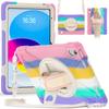 4 in 1 Detachable Mech-style Drop-resistant Wrist Strap Stand Case for IPad A16 11th 10th with Long Rope Soft Silicone Cover