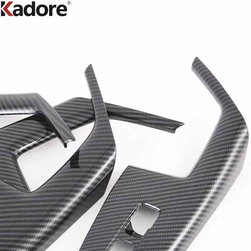 For KIA K7 Cadenza      Carbon Fiber Car Interior Window Lift Switch Button Panel Cover Trim Accessories