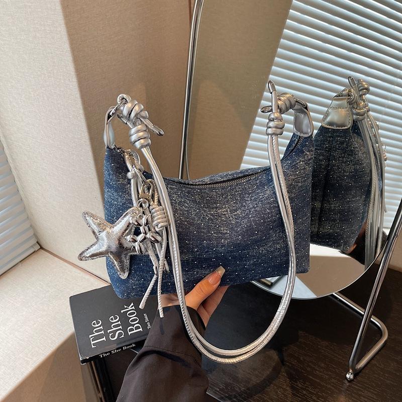 Denim bag women's large-capacity new summer versatile casual niche shoulder messenger bag dumpling bag