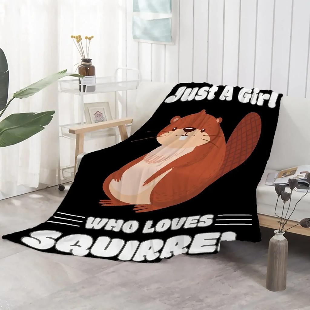 Ultra Soft Blanket Squirrel Throw Blanket Plush Lightweight Couch Sofa Bed Warm Cozy Flannel Blanket for Teens and Adults Gifts