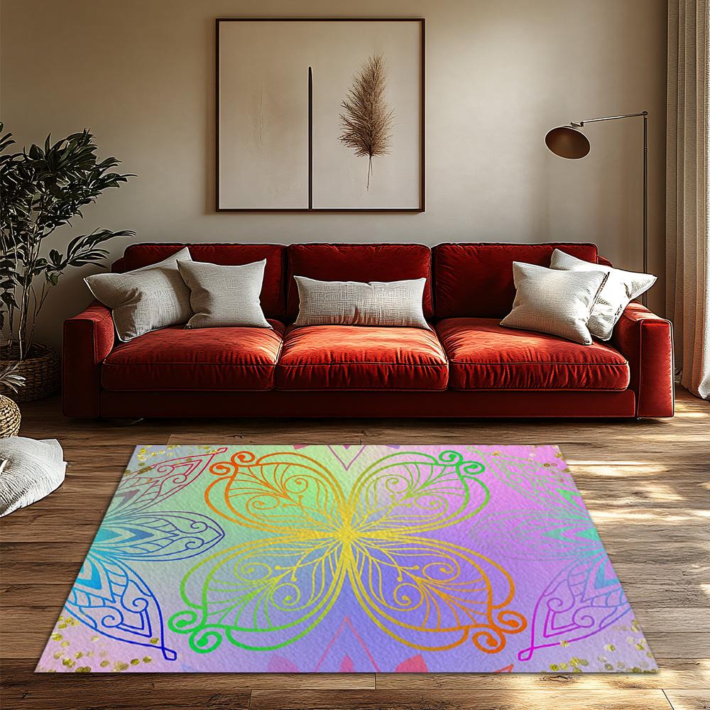 Unique Abstract Area Rug Washable Non-Slip Floor Mat Home Decor Living Room Bedroom Carpet Modern Art Design Indoor Outdoor Rug