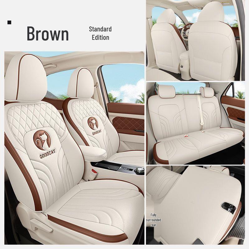 Applicable Purple ORA Good Cat Leather Seat Cover - All-Season, Breathable, Wear-Resistant, Full Wrap Design
