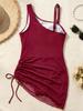 Women's Swimwear Solid Color Mesh Patchwork Bikini Beach Suit Bathing Suits
