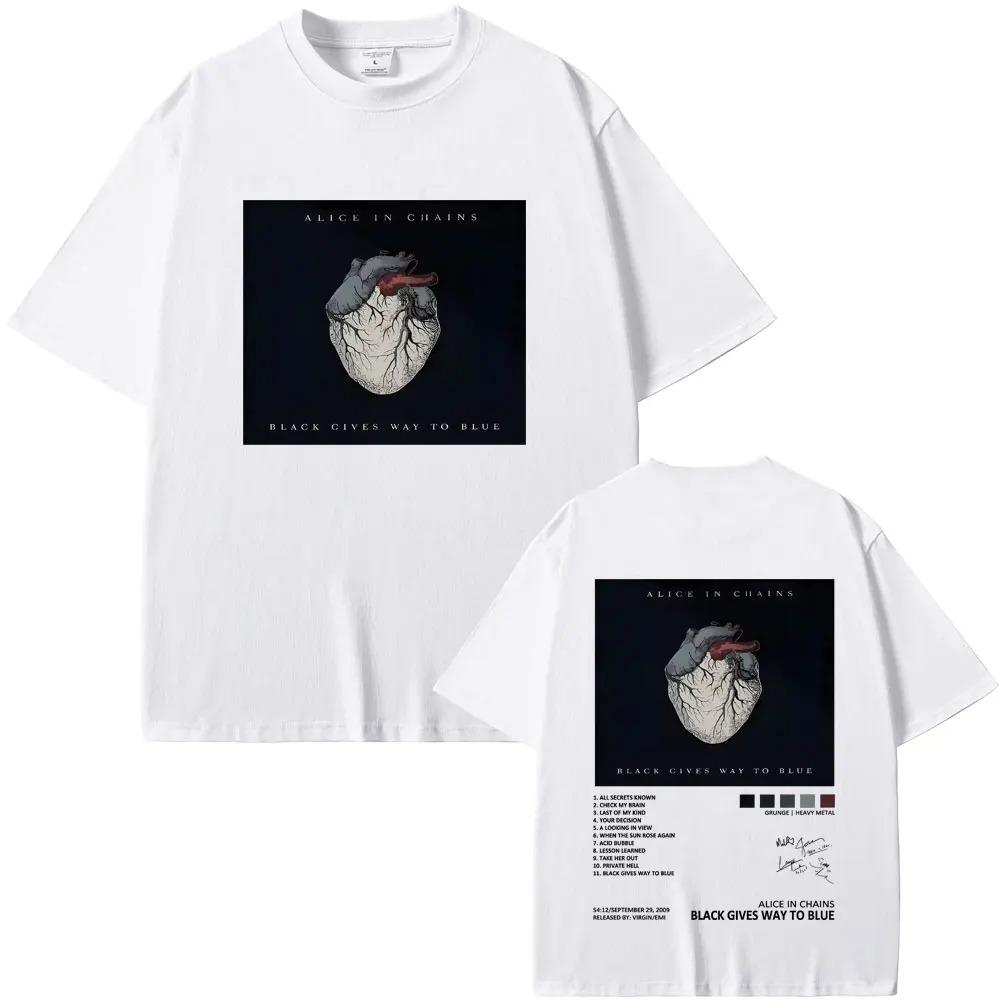 Alice in Chains Black Gives Way To Blue Album Tee Unisex Vintage Goth Punk Grunge Rock Mens Oversized Cotton TShirt