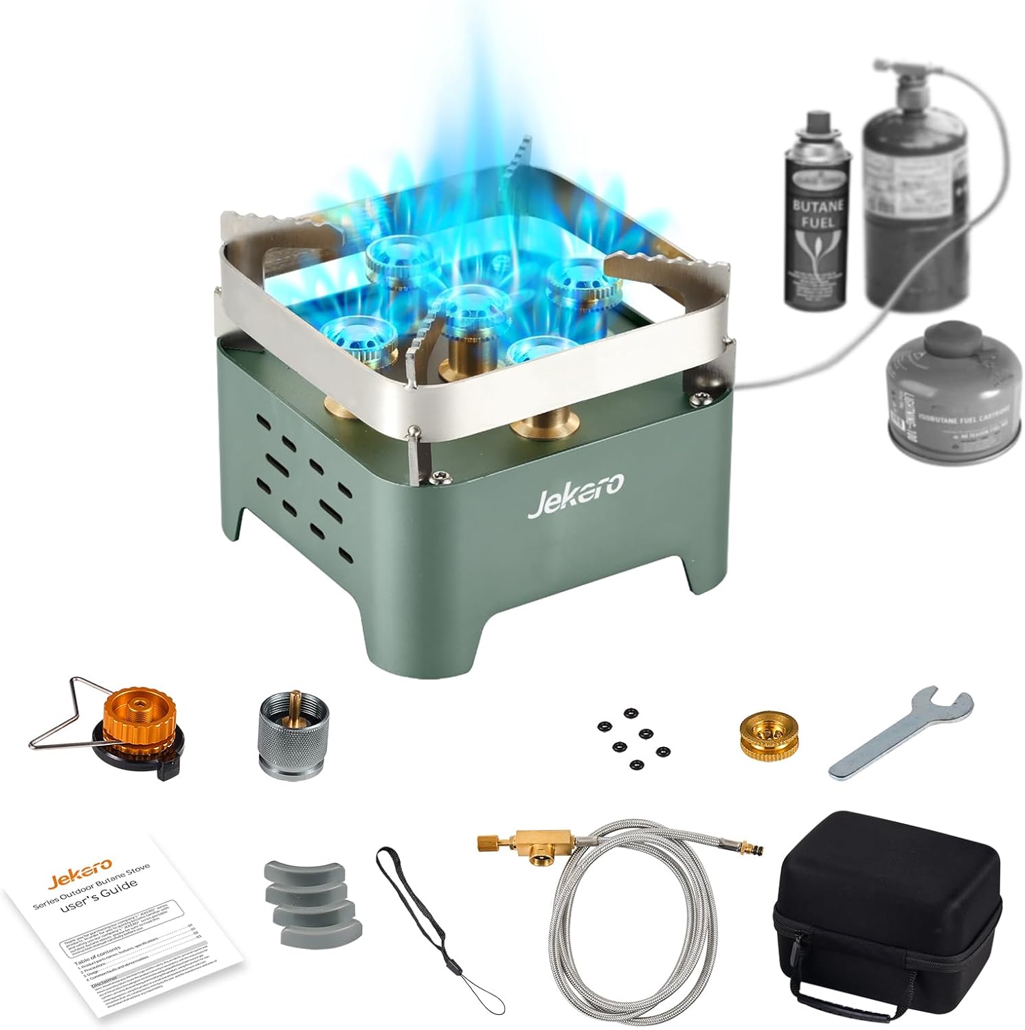 

Portable 30,000 BTU Windproof Camp Stove, Propane Butane Burner with Carrying Case & Ignitor