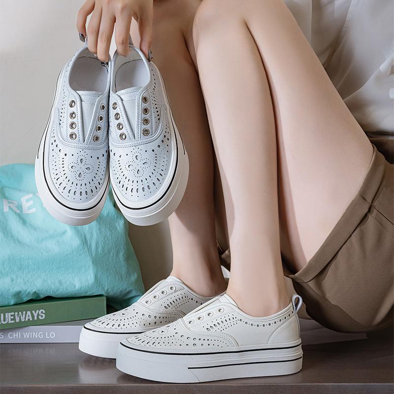 Loafers Women's Little White Shoes 2025 New Autumn Lazy Shoes Low-top Platform Casual Sports Board Shoes Fashion Single Shoes