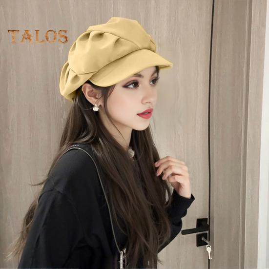 Women Newsboy Cap Adjustable Visor Berret Hat Four Seasons Breathable Peaked Hat Ladies Girls Vintage Casual Paperboy Painter Cabbie Hat
