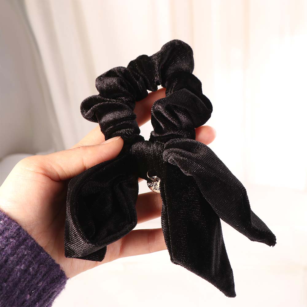 French Style Women Hair Scrunchies Solid Color Large Hair Ropes  Hair Accessory
