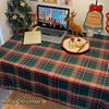 FINGOOO Christmas Tablecloth, Checkered Decorative Green and Red Plaid, Washable, Stain-Resistant, Heat-Resistant, Durable, Rectangular, Nordic Style,