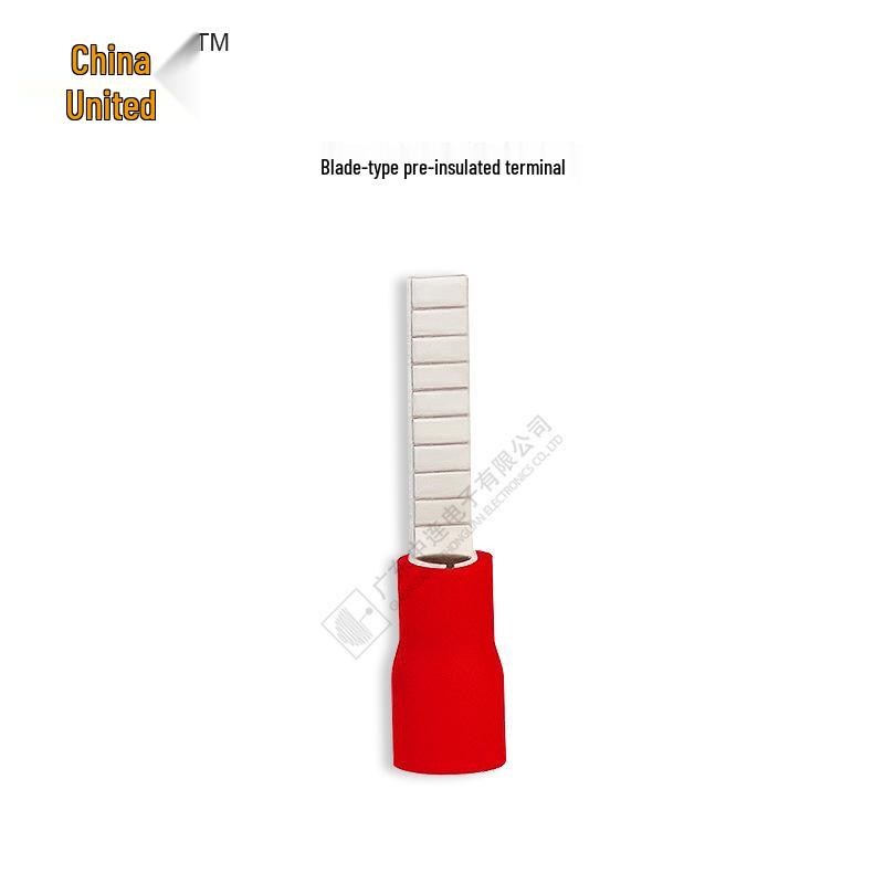 Pre-insulated Blade Type Crimp Terminal, 1000/Bag - Copper Wire Lug