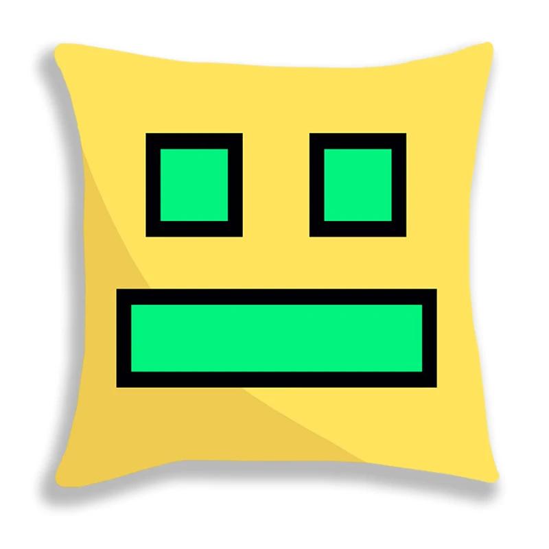 Geometry Dash Kreslený Potisk Povlak na Polštář 45x45cm Potahy na Polštáře Pohovka Postel Domácí Dekorace Vlastní Potahy na Polštáře Dekorace do Auta Dárek