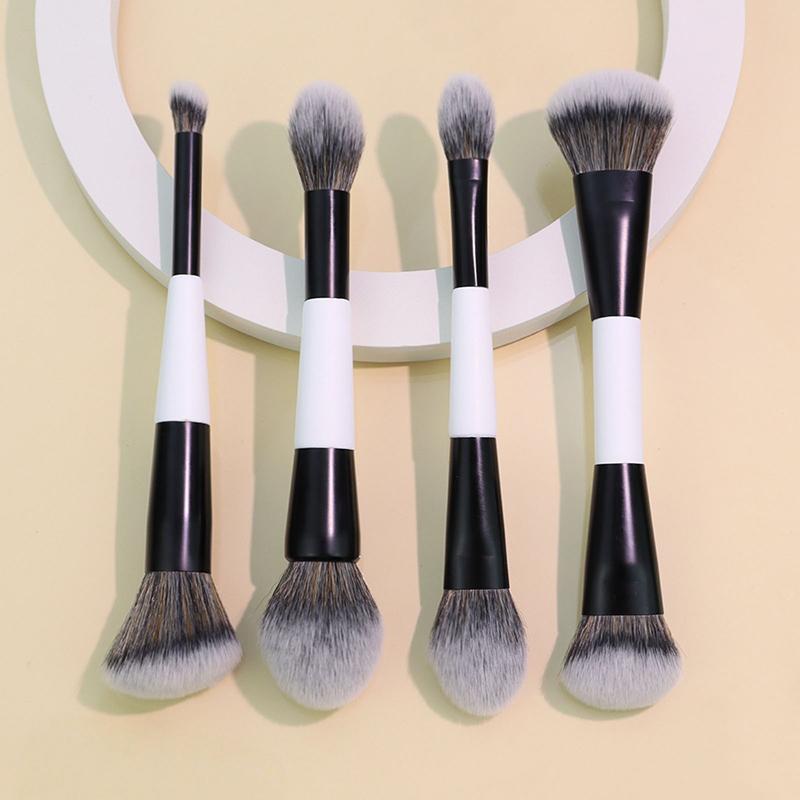 1/4Pcs Multi-Functional Foundation Makeup Brush Double-Ended Contour Brush For Beauty Blending Liquid Powder Concealer Cream