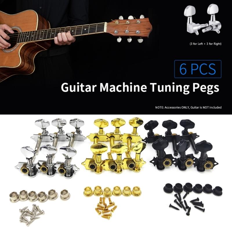 6Pieces Metal Guitar Tuning Machines Suitable for Professional Musicians Seeking Superior Sound and Robust Construction