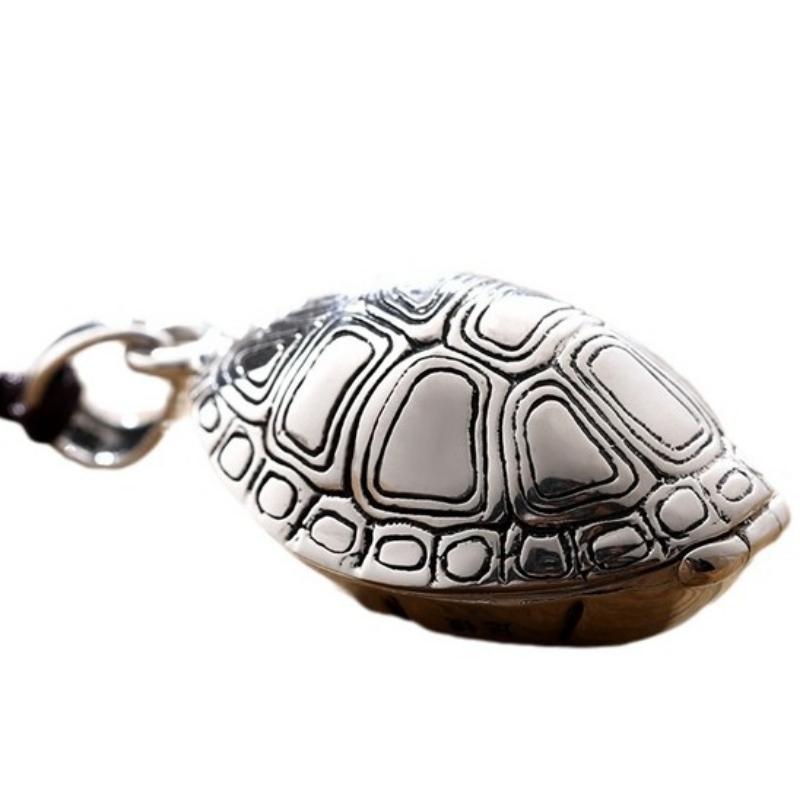 Retro Rich Turtle Shell Pendant, Trendy Men's Turtle Shell Can Be Opened Pendant with Rope Accessories