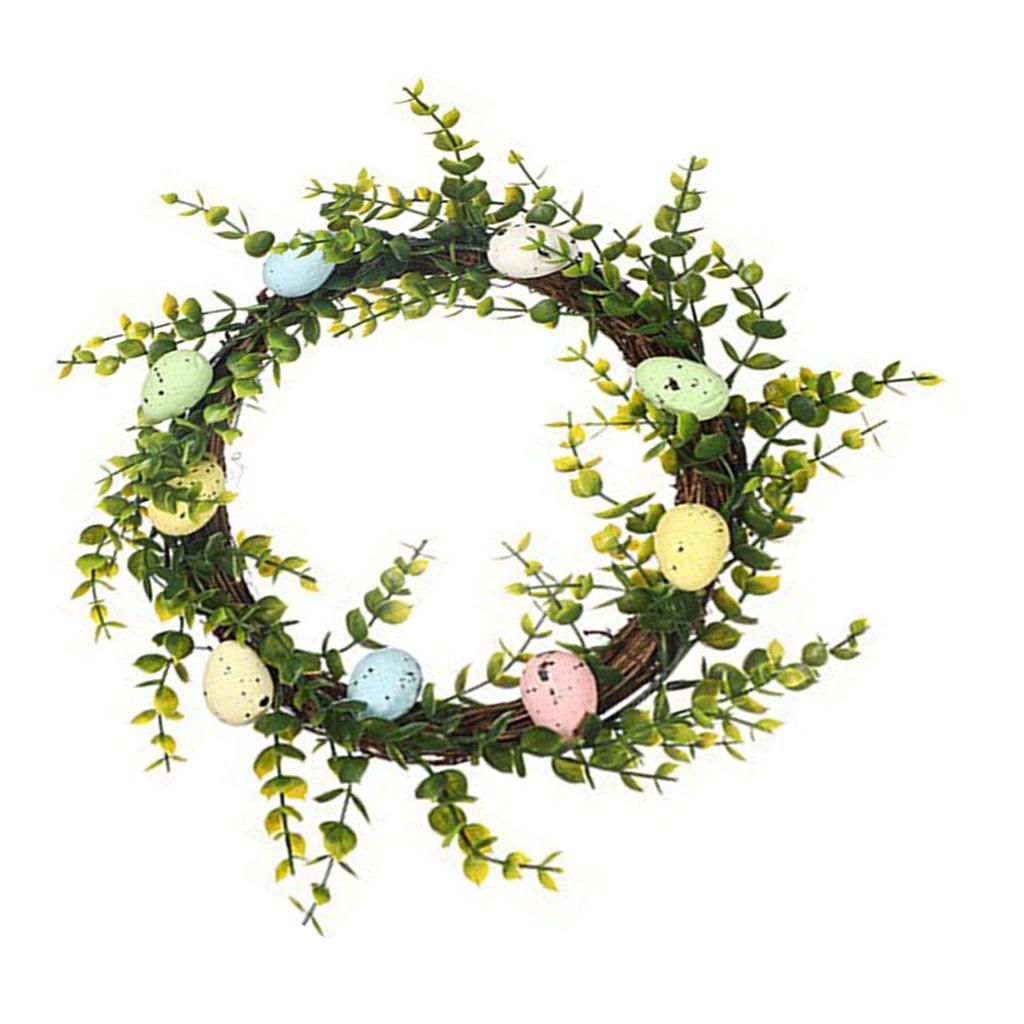 Artificial Flower Wreath with Eggs and Blooms Handmade Garlands for Home Wall and Garden Decorations Door Hanging