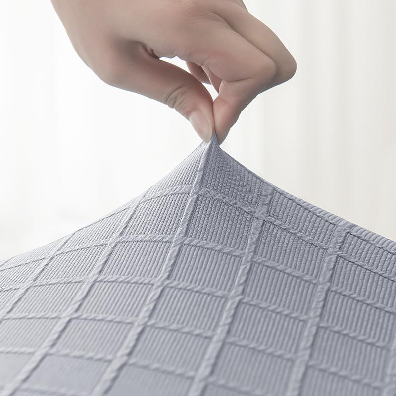 Prismatic Grid Jacquard Chair Cover Stretch Solid Color Chair Covers Dining Room Kitchen Anti -Dirty Anti -Scratch Seat Protectors