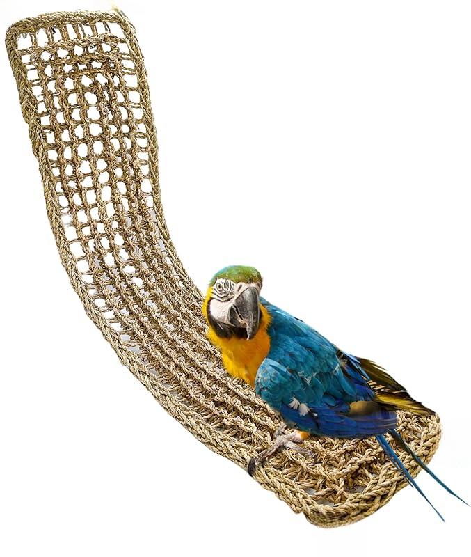 

Bird Seagrass Mat Parrot Climbing Rope Ladder Mat Chew Toy Cage Accessories Chewing Bird Toy Swing Hammock