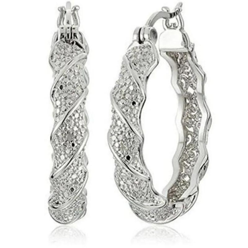 European-American Twisted Metal Irregular Hollow Earrings - High-End Design