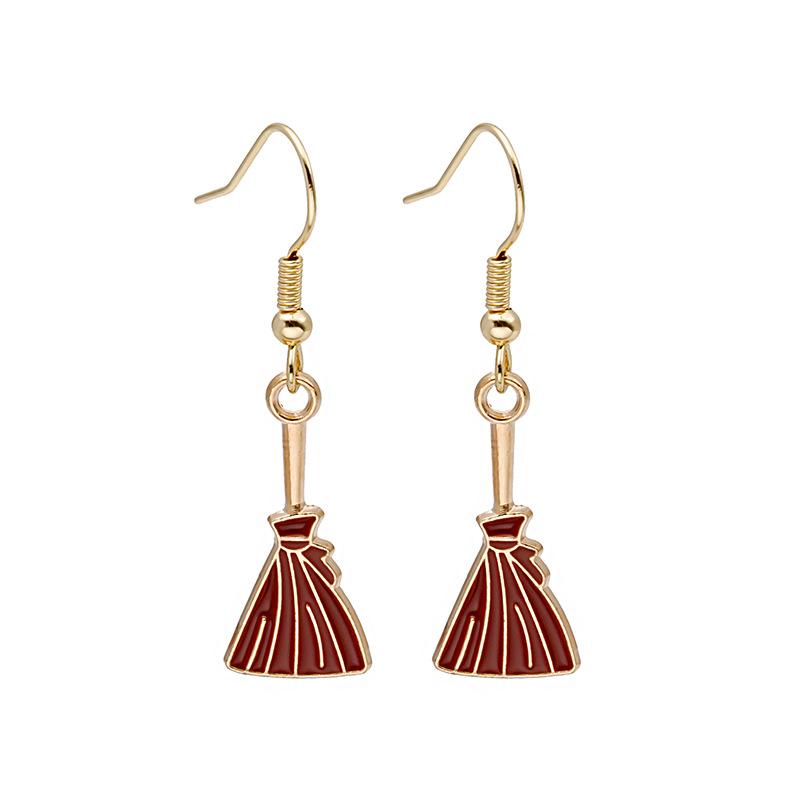 Popular Halloween Earrings Series, Simple Halloween Pumpkin Head Earrings, Alloy Drip Earrings