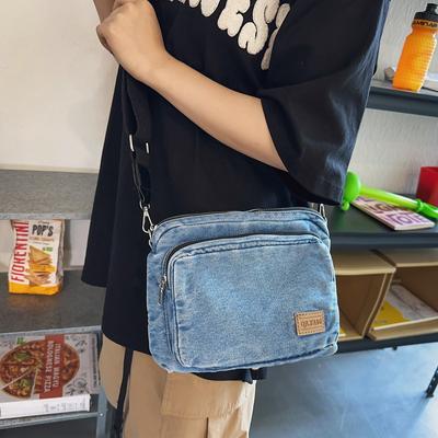 Vintage Denim Bag Student Crossbody Bag Men Shoulder Bag Women Small Bag