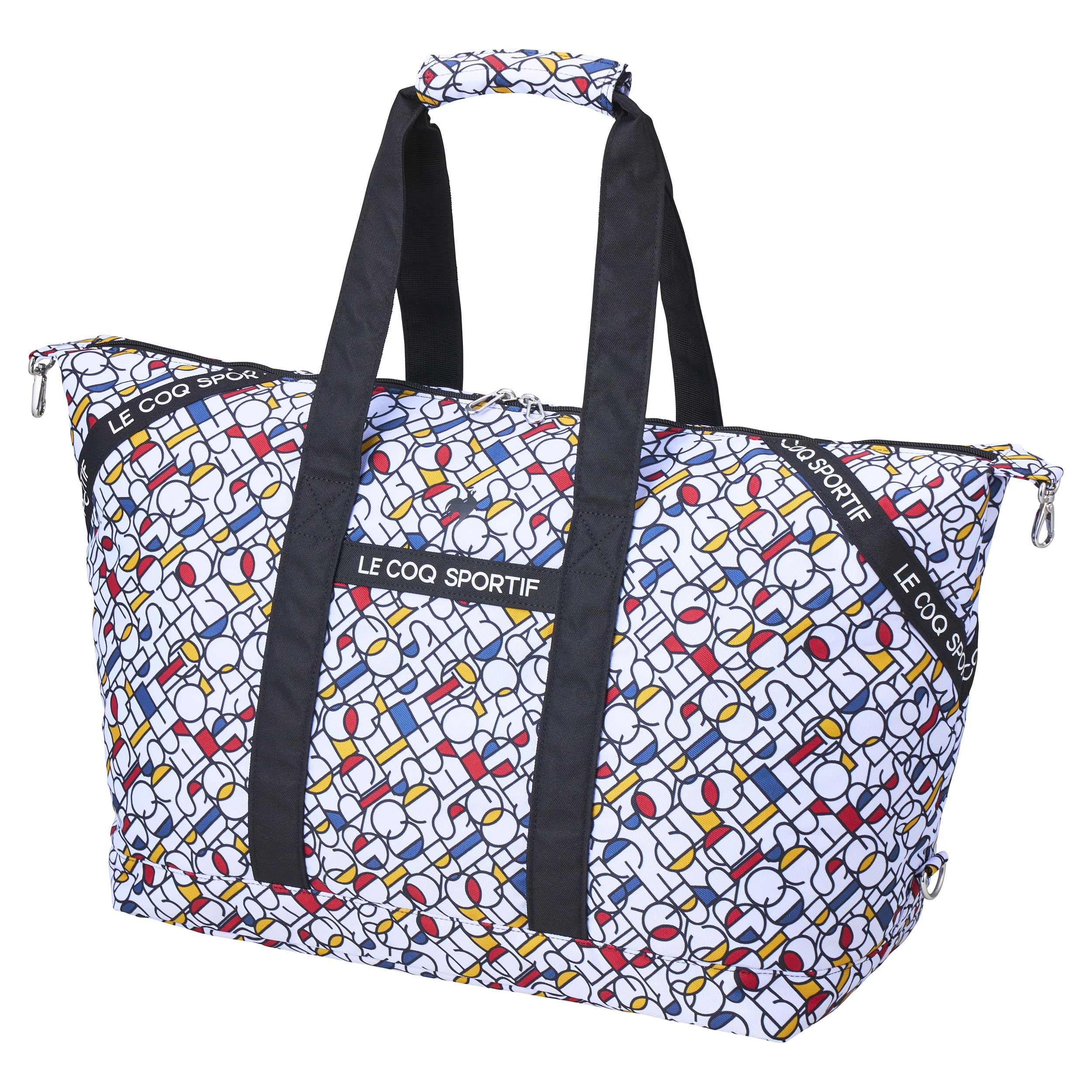 

Coq Boston bag with logo tape shoe WH01 x [Le Sportif] design, two-layered, pocket, travel, golf, LG5SBB01L, women s, (white multi)