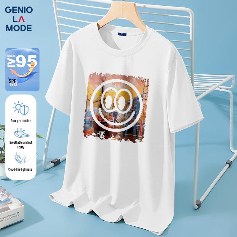 GENIOLAMODE Men s Ice Silk Loose Fit T-Shirt 2XL