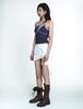 MLK Asymmetrical Lace Drape Skirt (White)