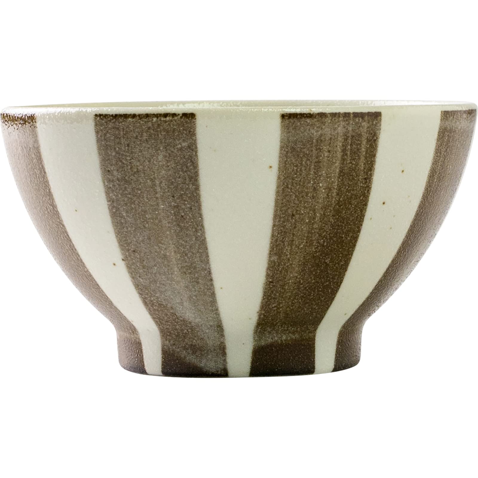 

Minoru Pottery Mino Ware Brushed Tokusa Pattern 110 Tea Bowl, Brown