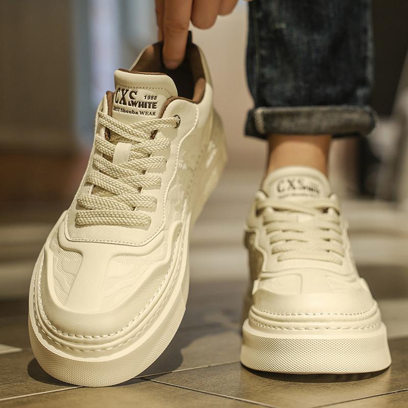 New Autumn Casual Board Shoes Leather Shoes Sports White Shoes