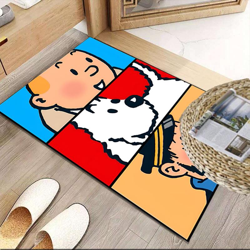 Tintin's Adventure City  Carpet, Kitchen Rugs, Yoga Mat, Non-Slip Mats, Rug for Bathroom, Living Room bedroom, Camping Rugs Christmas Gift