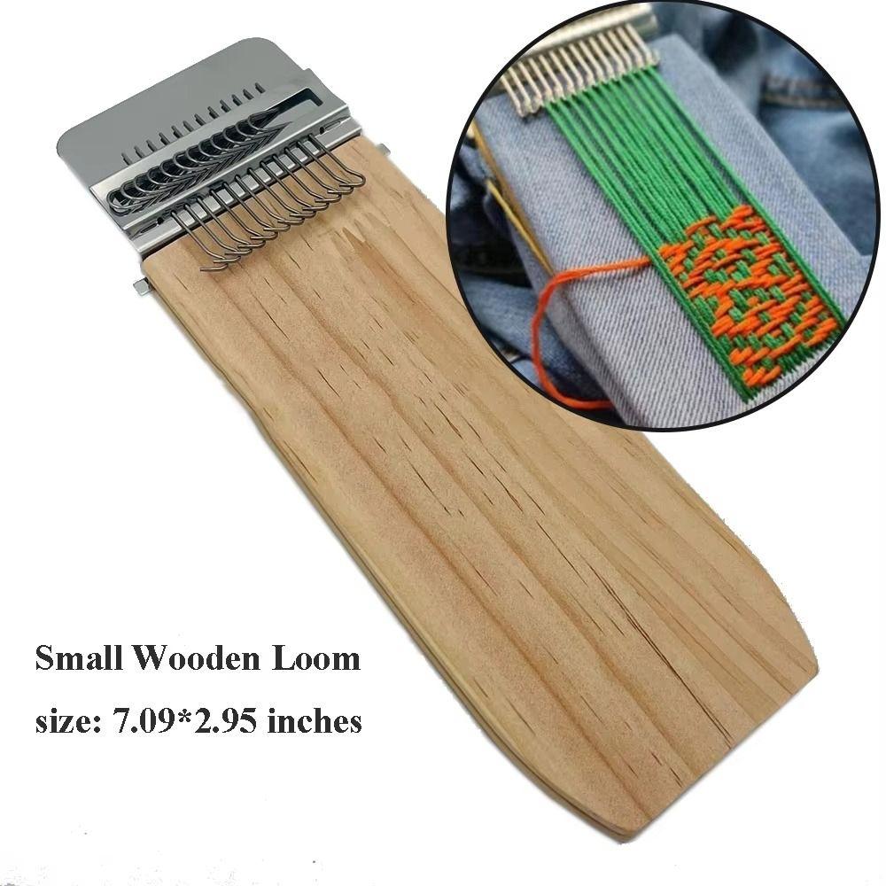 Clothes Mending Wooden Mini Loom Quickly Makes Portable Mending Loom Rectangular Weaving Loom Fun Weaving