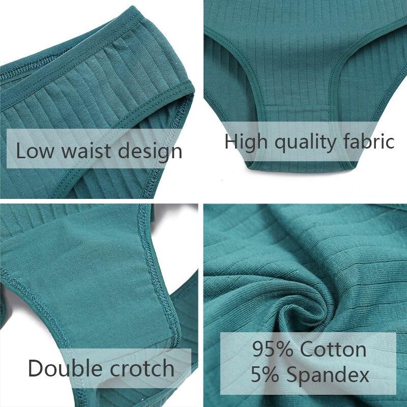 3ks/sada Kalhotky Bavlna Ženy Spodní prádlo Sexy spodky Pohodlné Dívčí kalhotky pro ženy Pruhované Bavlněné Intimní Spodní prádlo