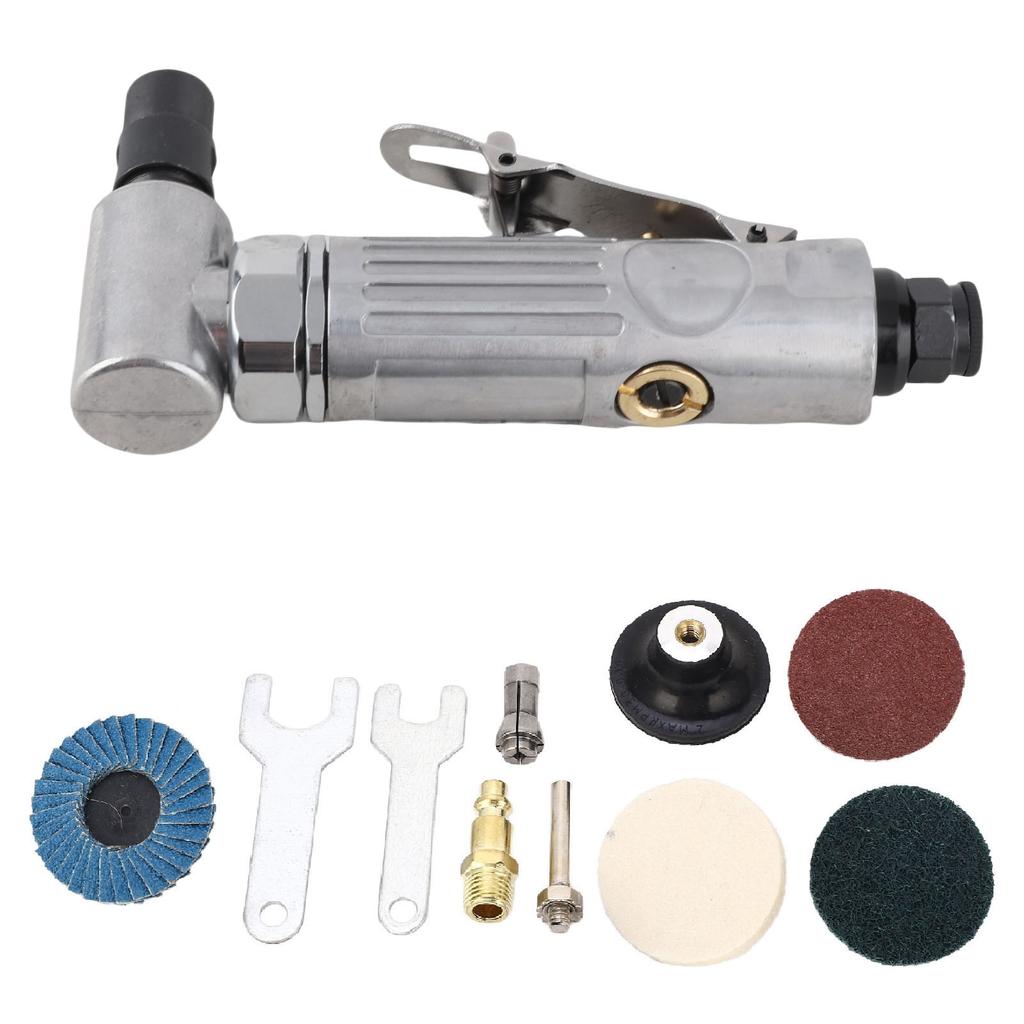 Pneumatic Grinding Set Right Angle Air Die Grinder 0.3HP Motor 1 4 1 8 Chuck Adjustable Speed
