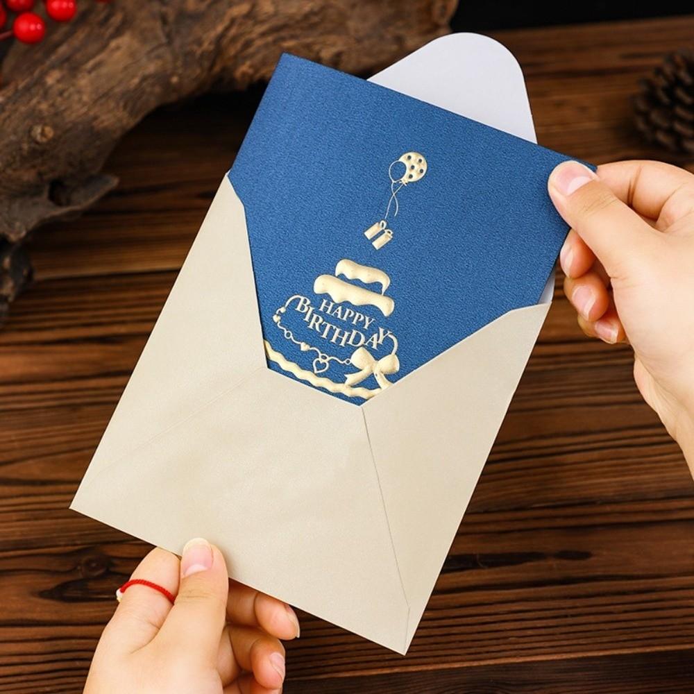 Folding 3D Pop Up Birthday Card Hollow Paper Carving Invitation Card  Festival Blessing