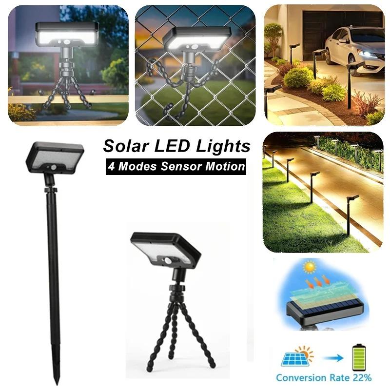 Solar Motion Sensor Lights Outdoor Pathway Lights Garden Light Adjustable Angle Rechargeable for Walkway Driveway Sidewalk Patio