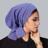 Women's Polyester Knit Beanie with Wave Pattern and Long Tail - Elastic Fit, No Feathers, Chemotherapy Headscarf Hat