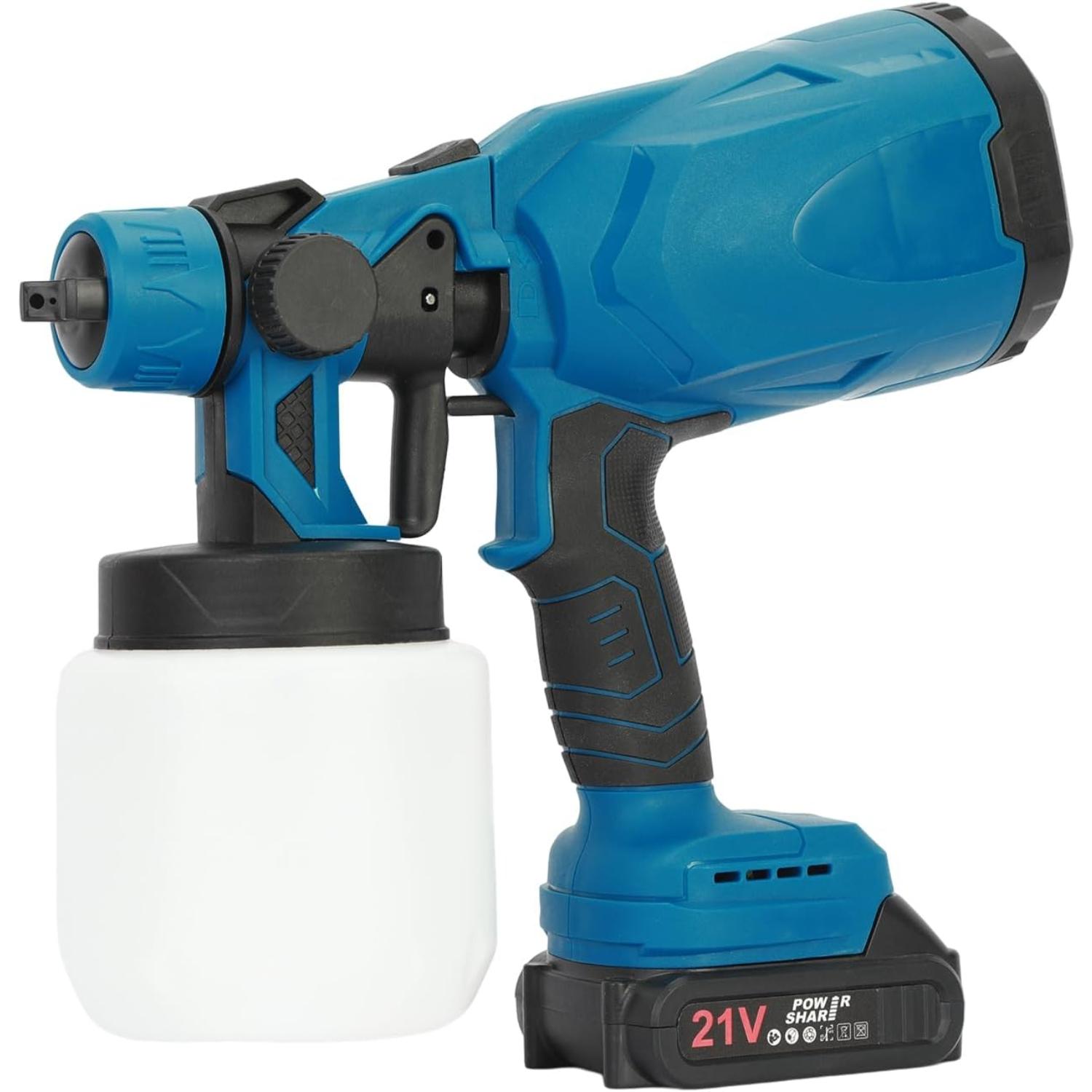 

Paint Sprayer 600W Electric Spray with 3 Spray Patterns Rechargeable Multipurpose Electric Handheld Powerful Paint Sprayer for Furniture, House, синій