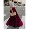Solid Color Elastic Waist Half Length Skirt Pure Color Elastic Waist Skirt