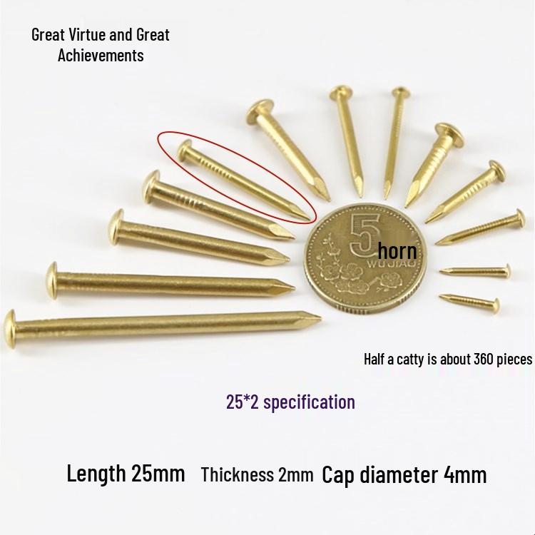 Round Head Brass Nails for DIY Projects and Picture Hanging
