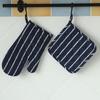 1Pc Striped Cotton Microwave Oven Gloves Insulation Pad Table Mat Sleeve Set Heat Resistant Mitts Baking Cooking Tool