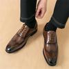 New Designer Gentleman Business Pointed Lace Up Brogues Oxford Shoes for Men Wedding Dress Homecoming Formal Wedding Footwear