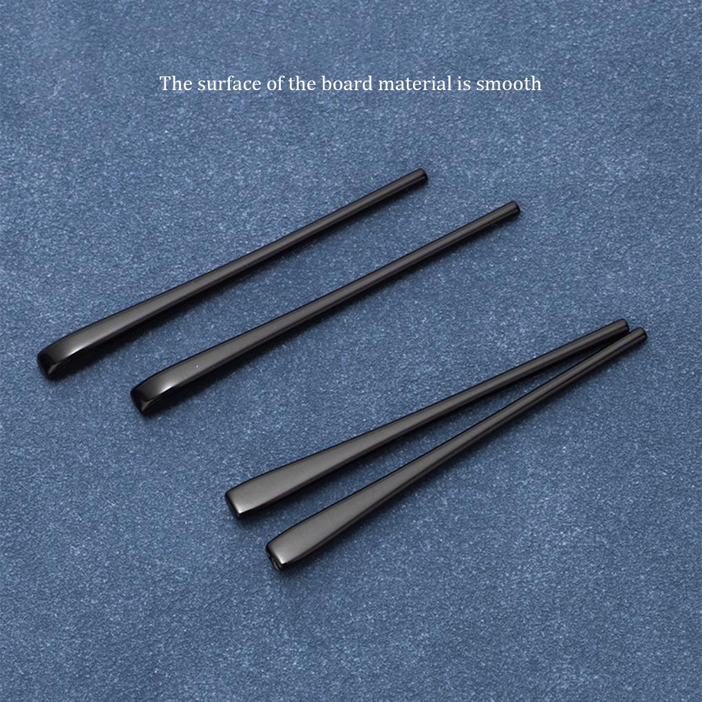 Black Smooth Line Eyeglasses Temple Tips Impact-resistant Universal Fit Eyewear Metal Leg Curve