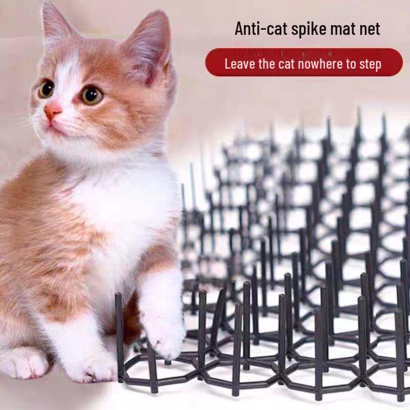 Outdoor Pet Repellent: Cat & Dog Deterrent Net with Anti-Cat Thorn Mat for Balcony and Garden