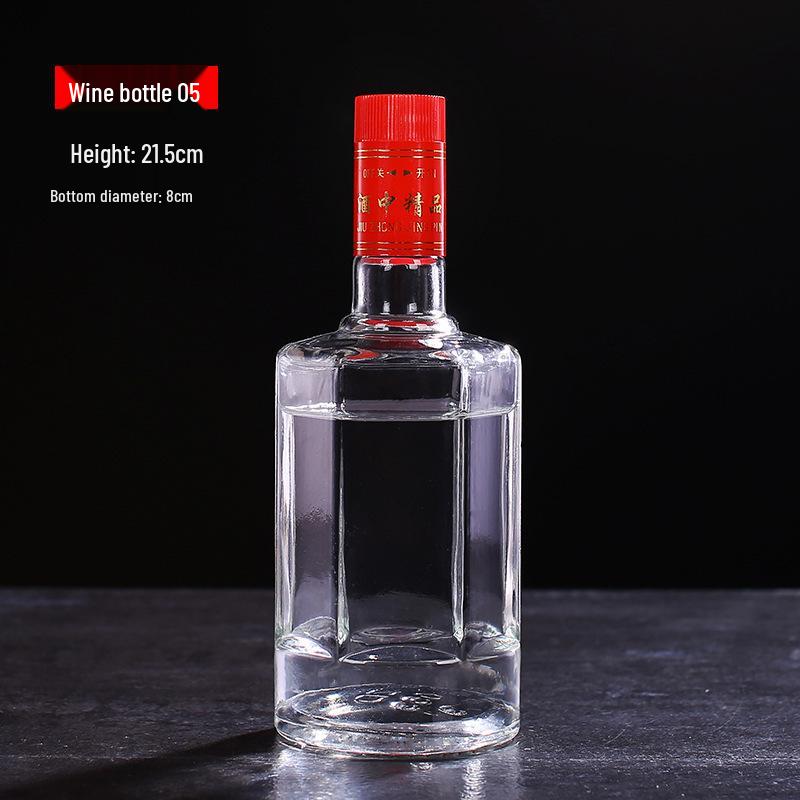 500ml Clear High-White Glass Wine Bottle, Decorative Empty Baijiu Bottle