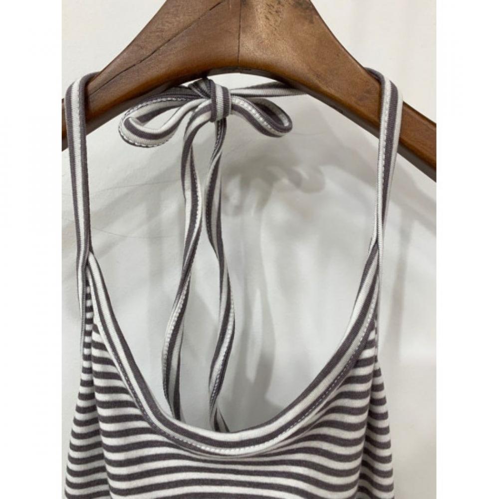 C S In The Room Stripe Halter neCk Tank Top 2 Color