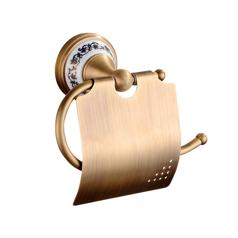 Bathroom Tissue Holder/Toilet Paper Holder Antique Brass Wall-Mounted Toilet Roll Holder, Toilet Paper Tissue Holder Shelf ELF86